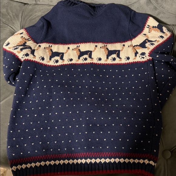 Navy Blue Cardigan with Dog Pattern - Picture 7 of 7